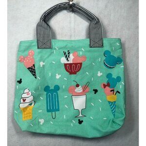 Disney Eats Mickey and Minnie Mouse Ice Cream Treats Foodie Canvas Tote Bag NWT